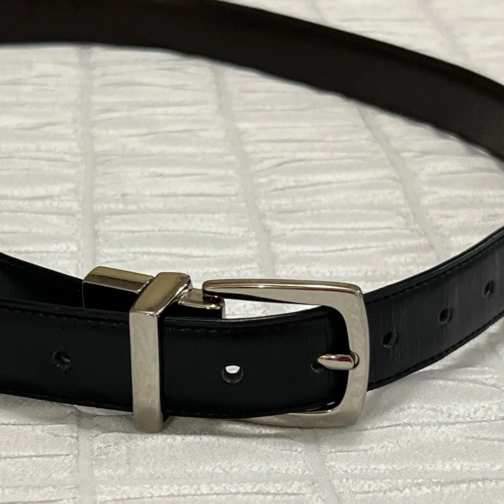 Chaps Blue Tie and Black/Brown Belt Set